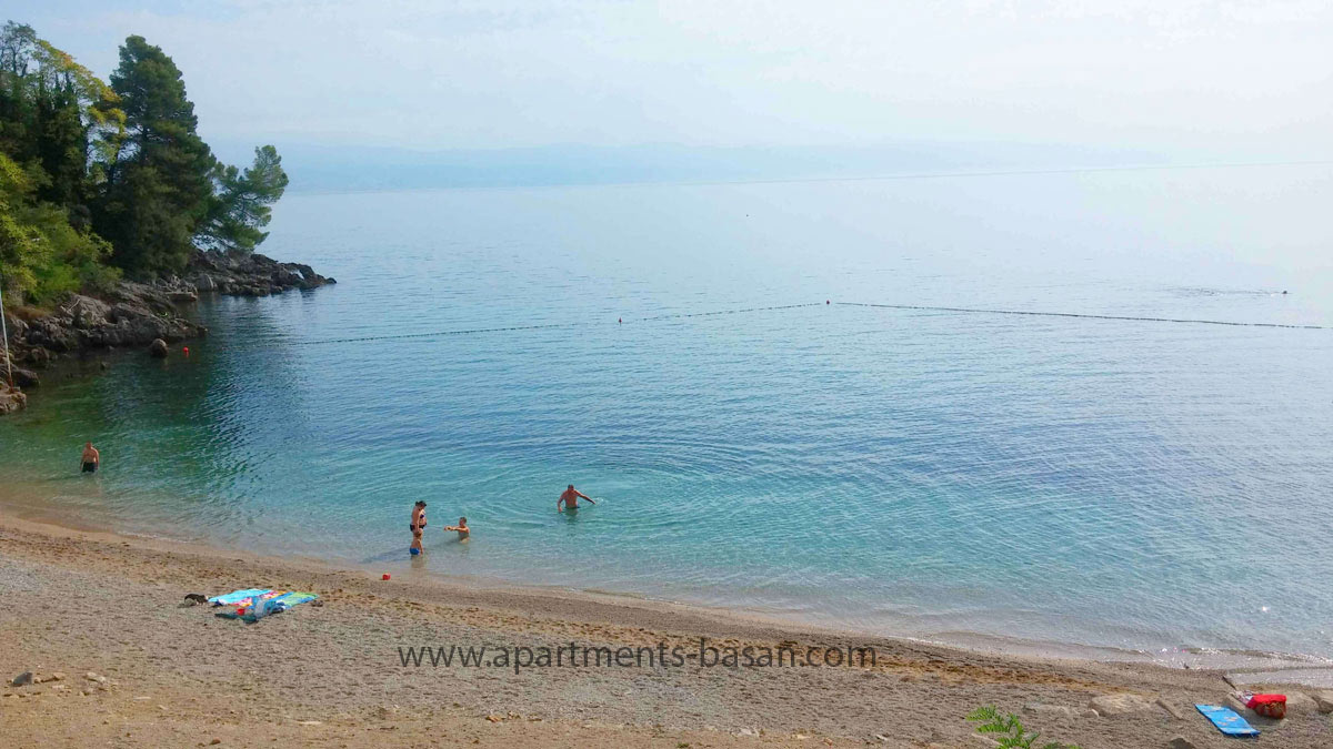 beautiful Lovran beach on Croatian coast