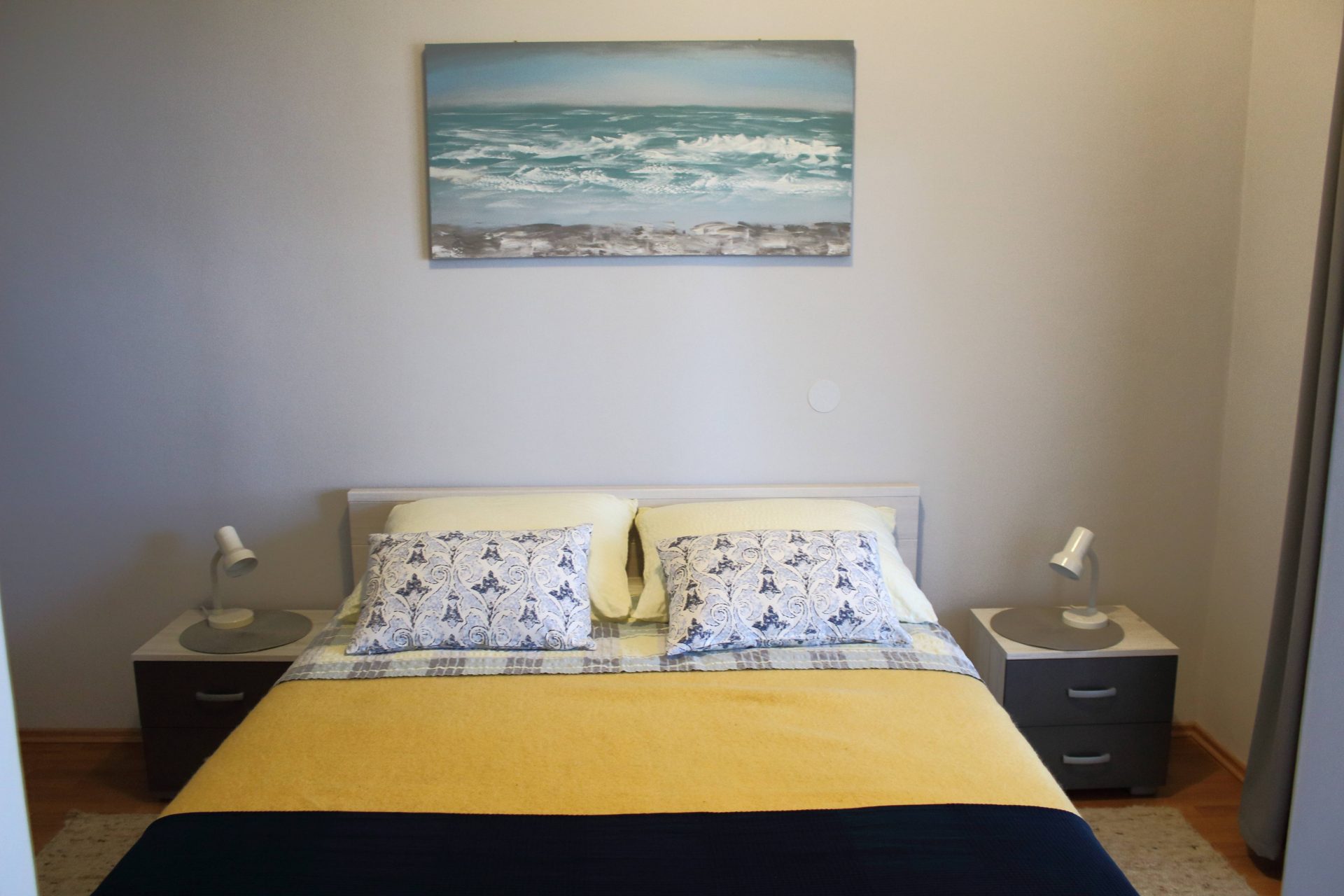 Bedroom with sea view in Apartments Basan Lovran-Opatija Croatia