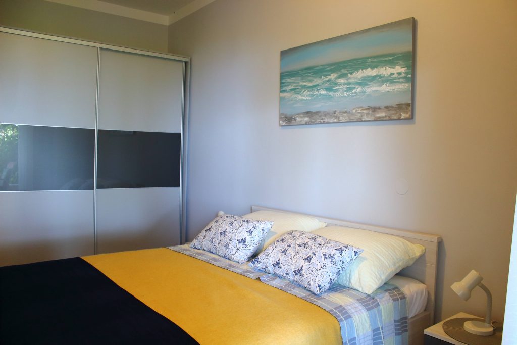 bedroom with private terrace at Apartments Basan Lovran-Opatija